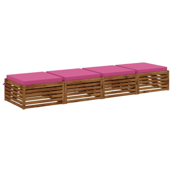 vidaXL 4-dielne sedacie vankúše SOEST 4 ks 100% polyester Ružová – Obrázok 3