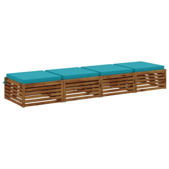 vidaXL 4-dielne sedacie vankúše SOEST 4 ks 100% polyester Tyrkysová – Obrázok 3