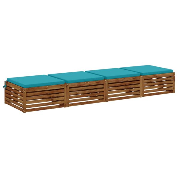 vidaXL 4-dielne sedacie vankúše SOEST 4 ks 100% polyester Tyrkysová – Obrázok 3