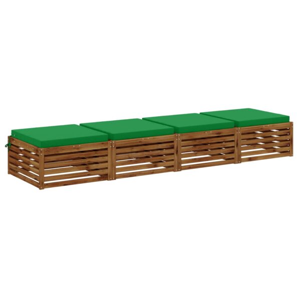 vidaXL 4-dielne sedacie vankúše SOEST 4 ks 100% polyester Zelená – Obrázok 3