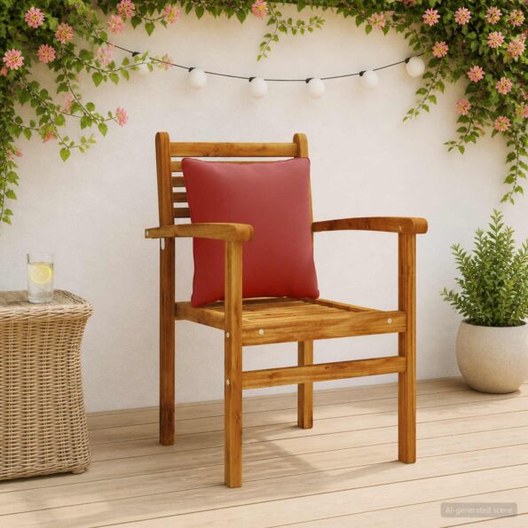 vidaXL 4-dielne vankúše na chrbát PUTTEN 4 pcs 100% polyester Červená – Obrázok 8