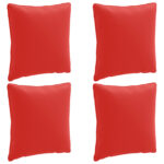 vidaXL 4-dielne vankúše na chrbát PUTTEN 4 pcs 100% polyester Červená – Obrázok 2
