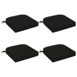 vidaXL 4-dielne sedadlové vankúše SOEST 4 pcs 100% polyester Čierna – Obrázok 2
