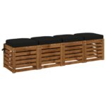 vidaXL 4-dielne sedadlové vankúše SOEST 4 pcs 100% polyester Čierna – Obrázok 3