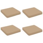 vidaXL 4-dielne sedacie vankúše VUGHT 4 pcs 100% polyester Piesková – Obrázok 2