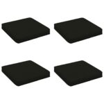 vidaXL 4-dielne sedacie vankúše VUGHT 4 pcs 100% polyester Čierna – Obrázok 2