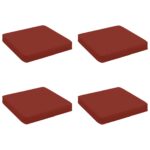 vidaXL 4-dielne sedacie vankúše VUGHT 4 pcs 100% polyester Červená – Obrázok 2