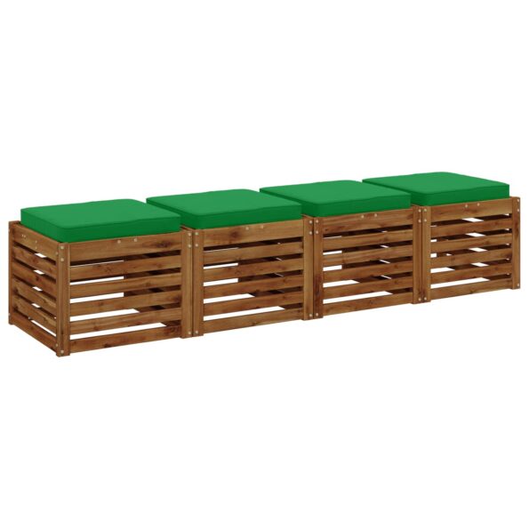 vidaXL 4-dielne sedacie vankúše VUGHT 4 pcs 100% polyester Zelená – Obrázok 3