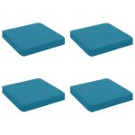 vidaXL 4-dielne sedacie vankúše VUGHT 4 pcs 100% polyester Svetlomodrá – Obrázok 2