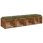 vidaXL 4-dielne sedacie vankúše VUGHT 4 pcs 100% polyester – Obrázok 3
