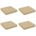 vidaXL 4-dielne sedacie vankúše VUGHT 4 pcs 100% polyester Béžová – Obrázok 2