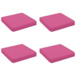 vidaXL 4-dielne sedacie vankúše VUGHT 4 pcs 100% polyester Ružová – Obrázok 2