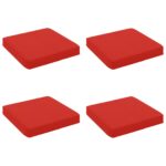 vidaXL 4-dielne sedacie vankúše VUGHT 4 pcs 100% polyester Červená – Obrázok 2