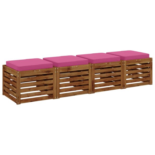 vidaXL 4-dielne sedacie vankúše VUGHT 4 pcs 100% polyester Ružová – Obrázok 3