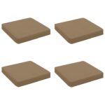 vidaXL 4-dielne sedacie vankúše VUGHT 4 pcs 100% polyester Sivohnedá – Obrázok 2