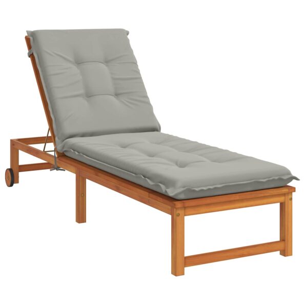 vidaXL Vankúš na ležadlo GEMERT 100% polyester Sivá 190 x 50 x 9 cm – Obrázok 3