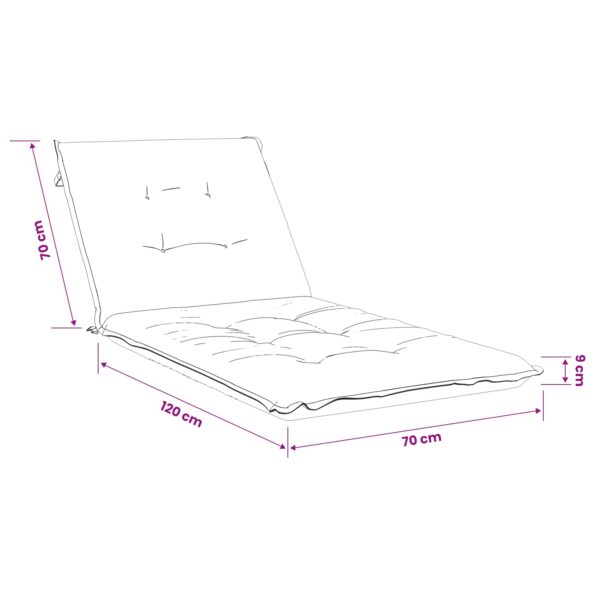vidaXL Vankúš na ležadlo GEMERT 100% polyester Modrá 190 x 70 x 9 cm – Obrázok 8