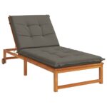 vidaXL Vankúš na ležadlo GEMERT 100% polyester Sivá 190 x 70 x 9 cm – Obrázok 3