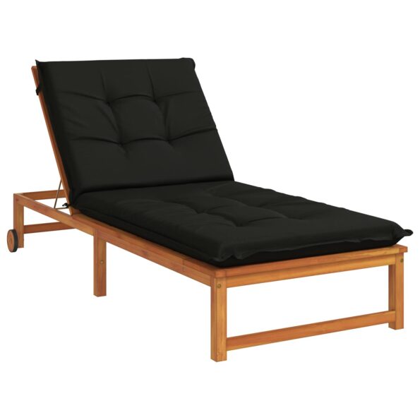 vidaXL Vankúš na ležadlo GEMERT 100% polyester Čierna 190 x 80 x 9 cm – Obrázok 3