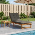 vidaXL Vankúš na ležadlo GEMERT 100% polyester Sivá 190 x 80 x 9 cm
