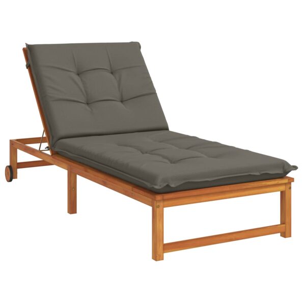 vidaXL Vankúš na ležadlo GEMERT 100% polyester Sivá 190 x 80 x 9 cm – Obrázok 3