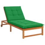 vidaXL Vankúš na ležadlo GEMERT 100% polyester Zelená 190 x 80 x 9 cm – Obrázok 3