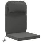 vidaXL Vankúš na slnečné ležadlo 100% polyester Antracitová – Obrázok 2