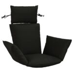 vidaXL Adirondack vankúš PUTTEN 100% polyester Čierna 60 x 145 x 10 cm