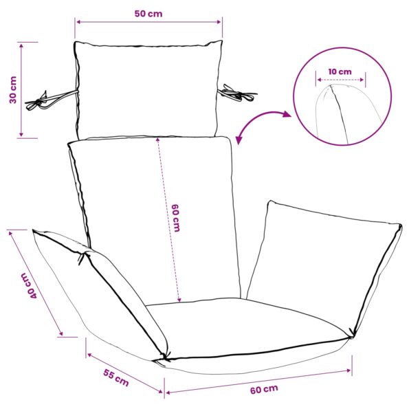 vidaXL Adirondack vankúš PUTTEN 100% polyester Antracitová – Obrázok 7
