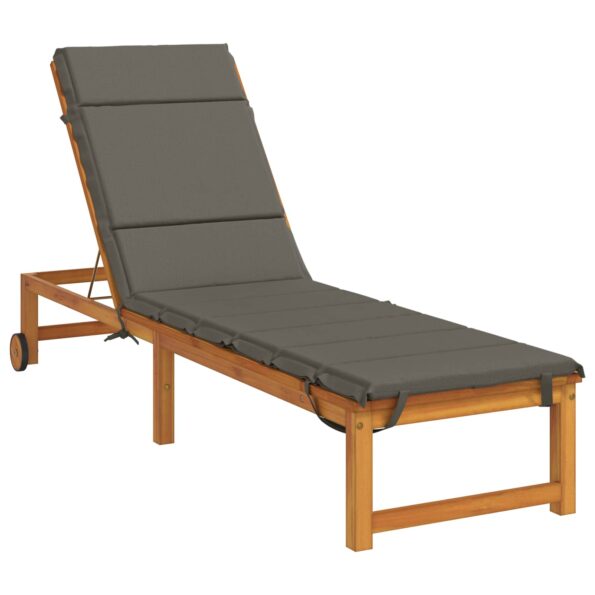 vidaXL Vankúš na ležadlo GEMERT 100% polyester Sivá 200 x 50 x 3 cm – Obrázok 3