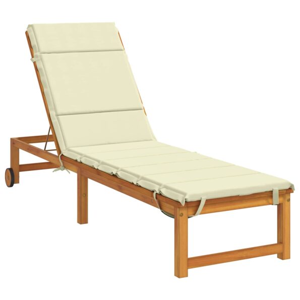 vidaXL Vankúš na ležadlo GEMERT 100% polyester Krémová 200 x 60 x 3 cm – Obrázok 3