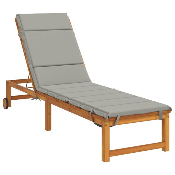 vidaXL Vankúš na ležadlo GEMERT 100% polyester Sivá 200 x 60 x 3 cm – Obrázok 3