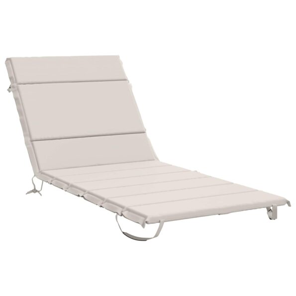 vidaXL Vankúš na ležadlo GEMERT 100% polyester Biela 200 x 80 x 3 cm – Obrázok 2