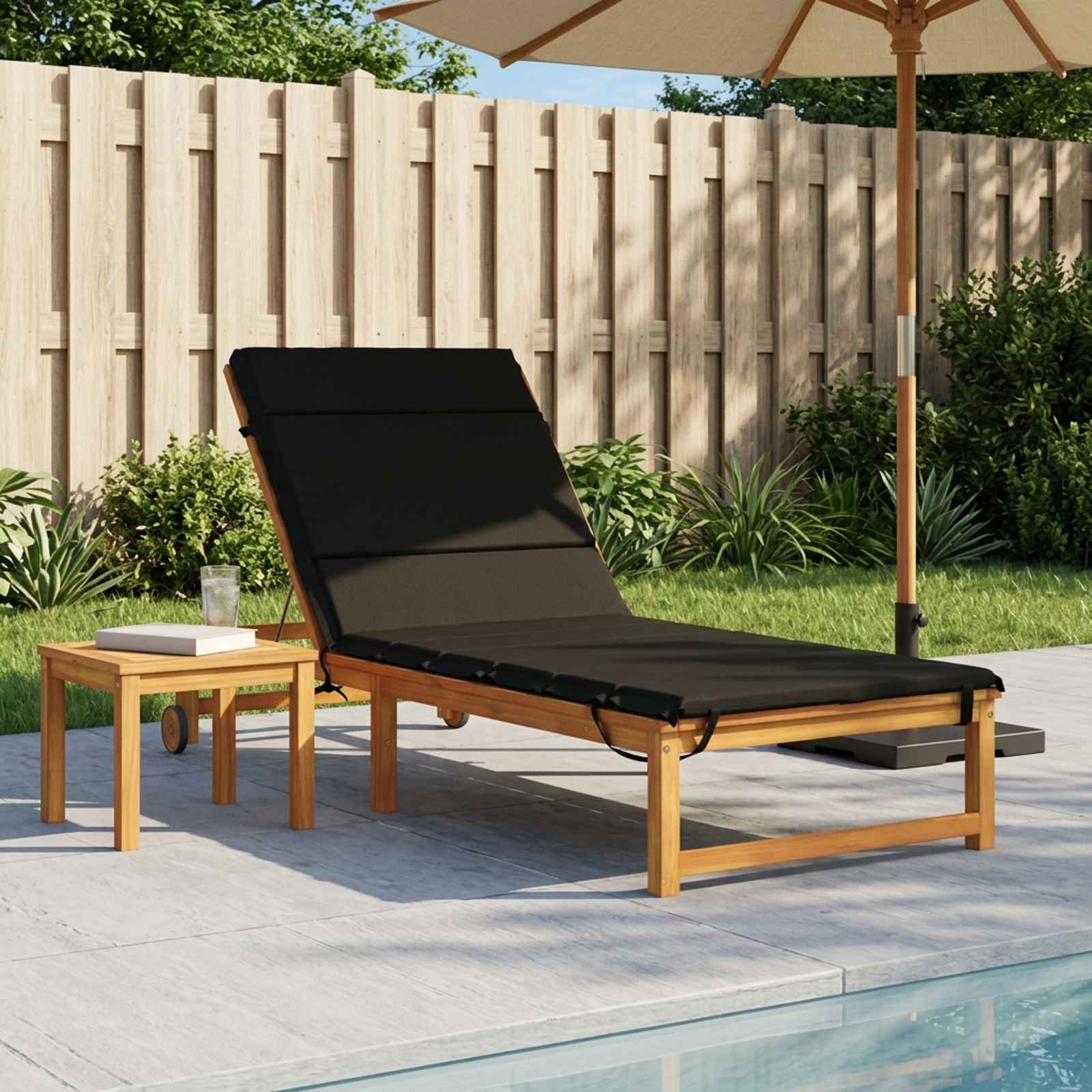 948565_1.jpg vidaXL Vankúš na ležadlo GEMERT 100% polyester Čierna 200 x 80 x 3 cm – Obrázok 1