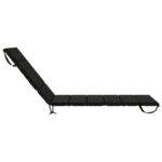 vidaXL Vankúš na ležadlo GEMERT 100% polyester Čierna 200 x 80 x 3 cm – Obrázok 5