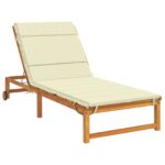 vidaXL Vankúš na ležadlo GEMERT 100% polyester Krémová 200 x 80 x 3 cm – Obrázok 2