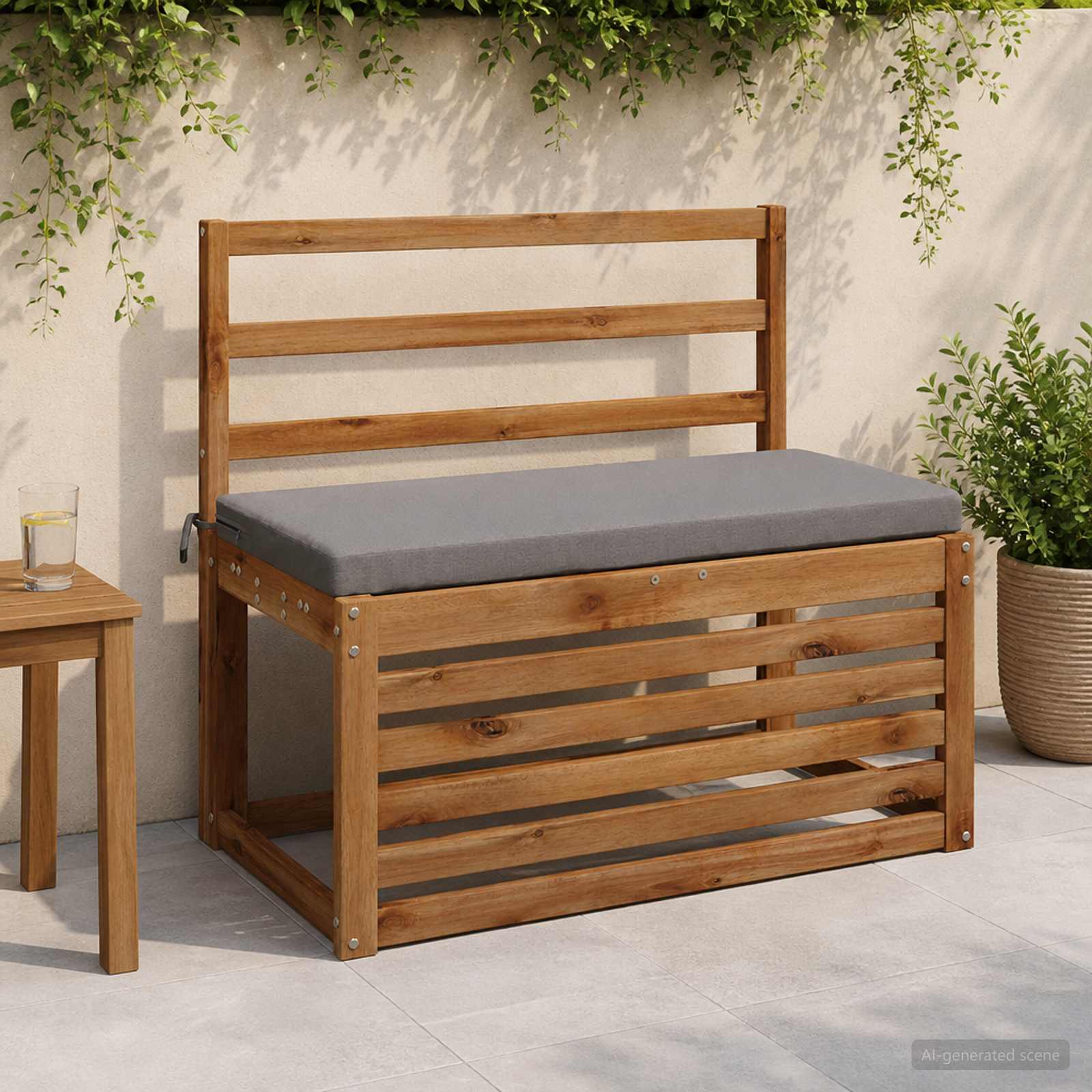 948636_1.jpg vidaXL Vankúš na lavičku SOEST 100% polyester Sivá 60 x 40 x 5 cm – Obrázok 1