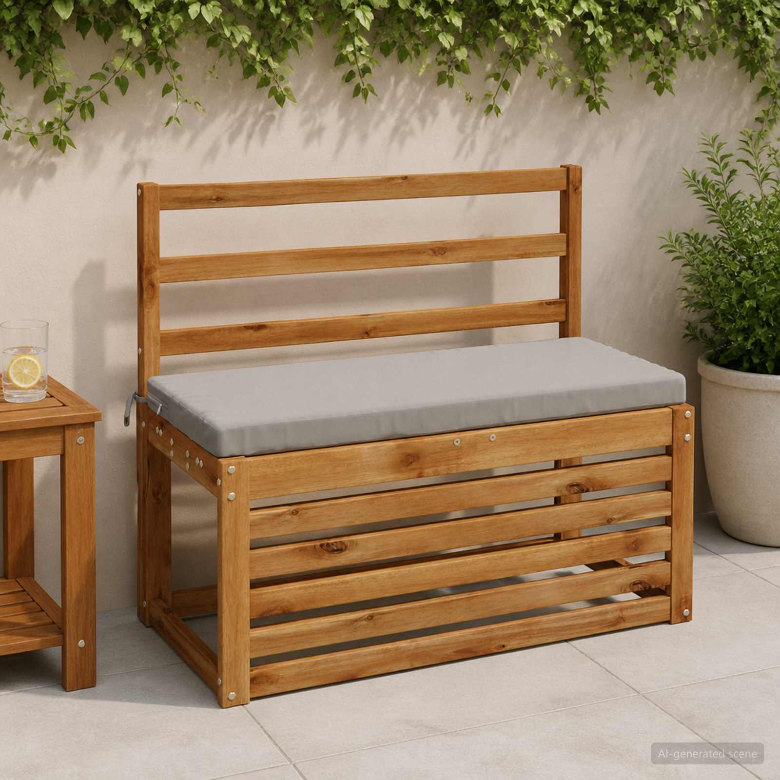 948654_1.jpg vidaXL Vankúš na lavičku SOEST 100% polyester Sivá 60 x 40 x 5 cm – Obrázok 1