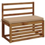 vidaXL Vankúš na lavičku SOEST 100% polyester Piesková 80 x 40 x 5 cm – Obrázok 3