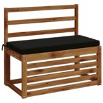 vidaXL Vankúš na lavičku SOEST 100% polyester Čierna 80 x 40 x 5 cm – Obrázok 3