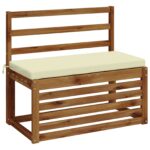 vidaXL Vankúš na lavičku SOEST 100% polyester Krémová 80 x 40 x 5 cm – Obrázok 3
