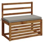 vidaXL Vankúš na lavičku SOEST 100% polyester Sivá 80 x 40 x 5 cm – Obrázok 3