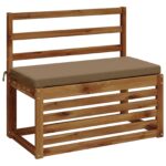 vidaXL Vankúš na lavičku SOEST 100% polyester Sivohnedá 80 x 40 x 5 cm – Obrázok 3