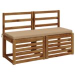 vidaXL Vankúš na lavičku SOEST 100% polyester Piesková 110 x 40 x 5 cm – Obrázok 3