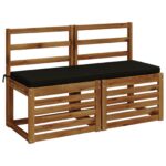 vidaXL 2-dielne podušky na lavicu SOEST 2 ks 100% polyester Čierna – Obrázok 3