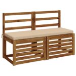 vidaXL Vankúš na lavičku SOEST 100% polyester Krémová 110 x 40 x 5 cm – Obrázok 3