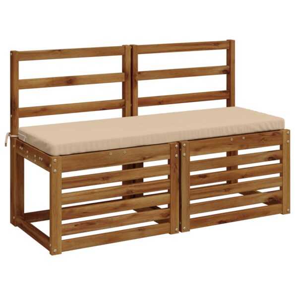 vidaXL Vankúš na lavičku SOEST 100% polyester Krémová 110 x 40 x 5 cm – Obrázok 3