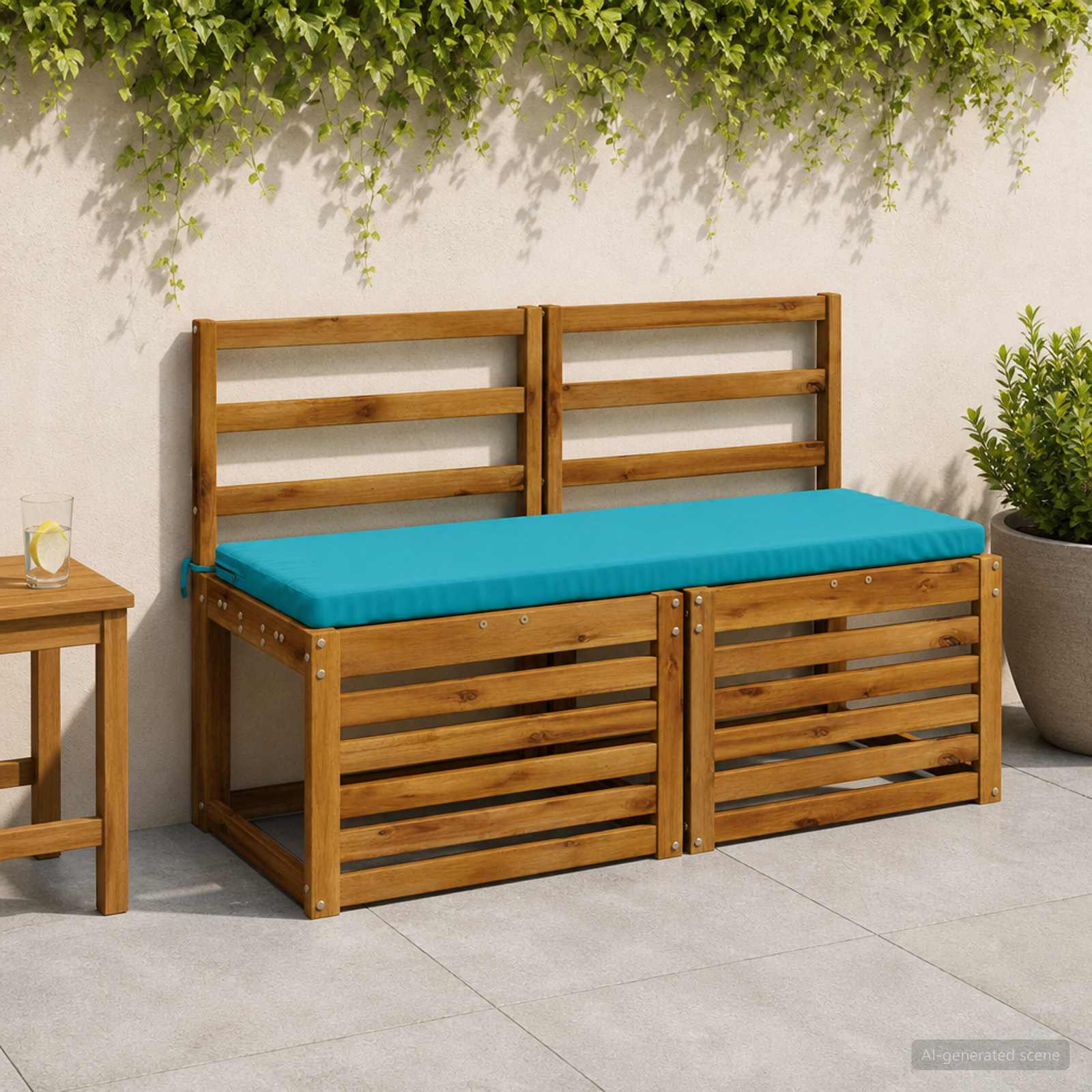 948844_1.jpg vidaXL Vankúš na lavičku SOEST 100% polyester Tyrkysová – Obrázok 1