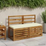 vidaXL Vankúš na lavičku SOEST 100% polyester Krémová 120 x 40 x 5 cm