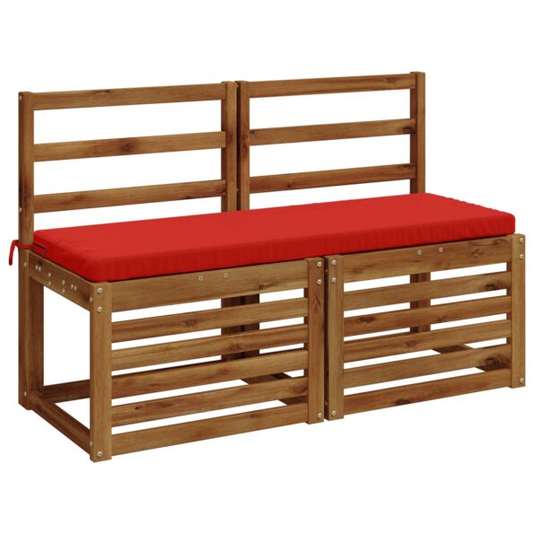 vidaXL Vankúš na lavičku SOEST 100% polyester Červená 120 x 40 x 5 cm – Obrázok 3